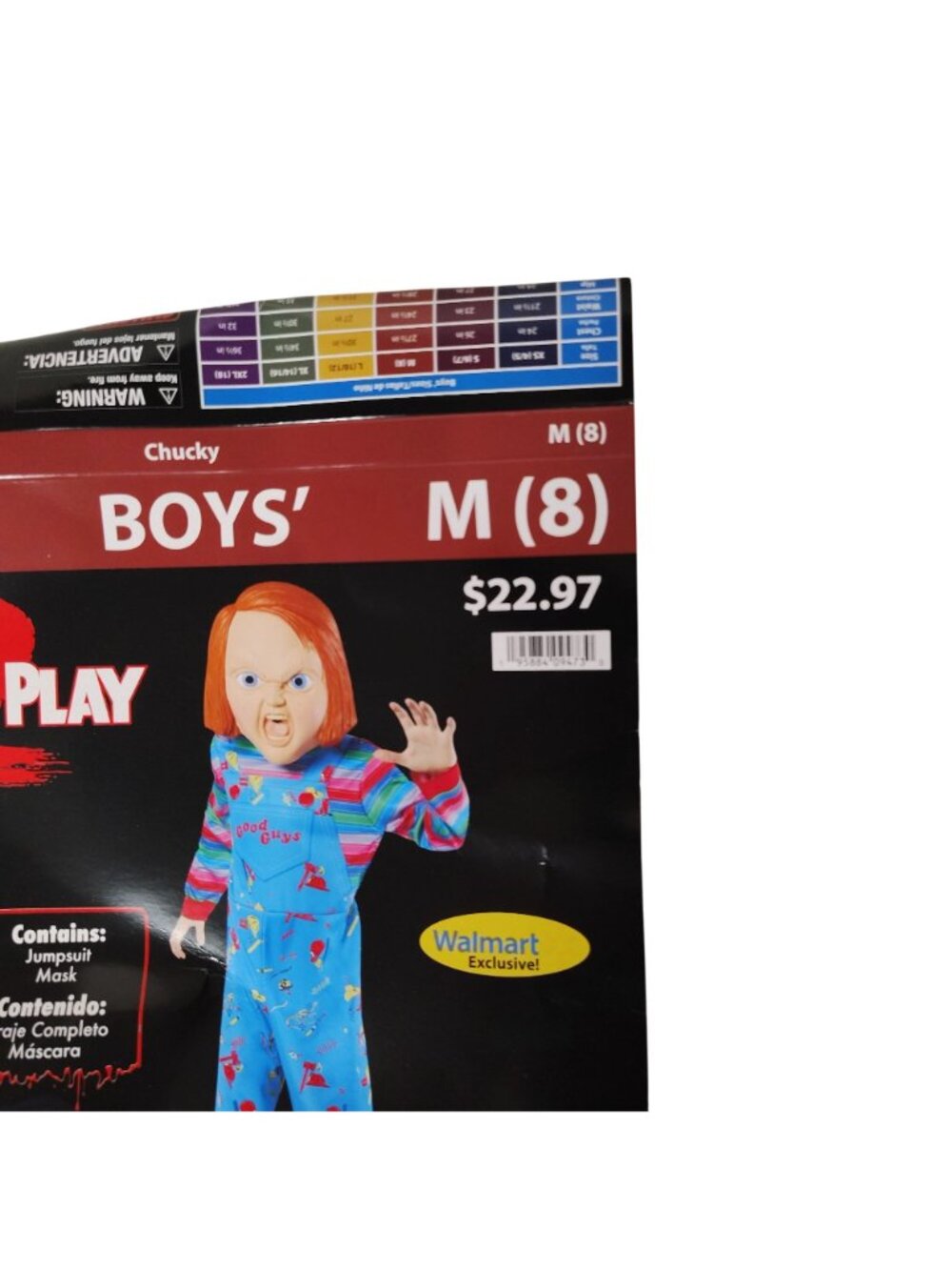 Rubies Boys M (8) Childs Play 2 Chucky Complete Halloween Costume With Mask - Picture 3 of 7